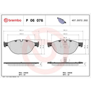 Brembo 4 x Front Brake Pad Set P06076
