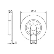 Bosch 2 x Solid Rear Brake Discs 0 986 479 502