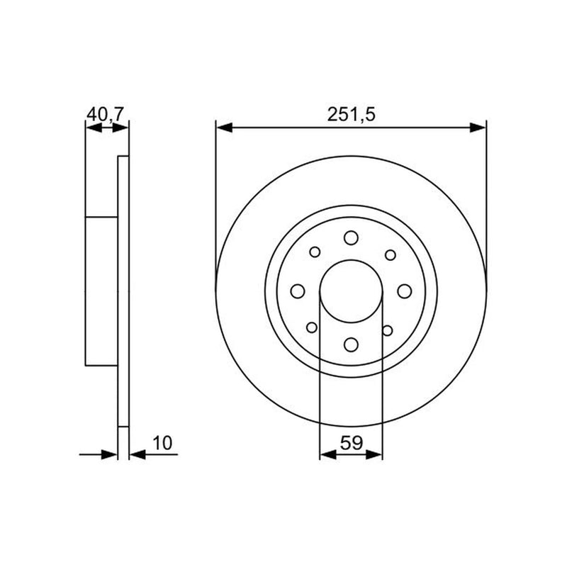 Bosch 2 x Solid Rear Brake Discs 0 986 479 502