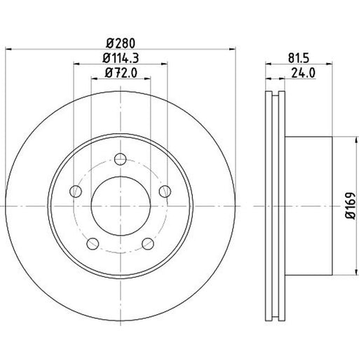 DON 2 x Internally Vented Front Brake Discs PCD22732