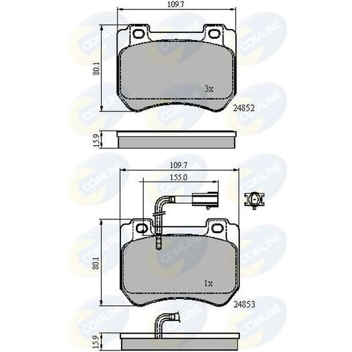 Comline 4 x Front Brake Pad Set CBP12102