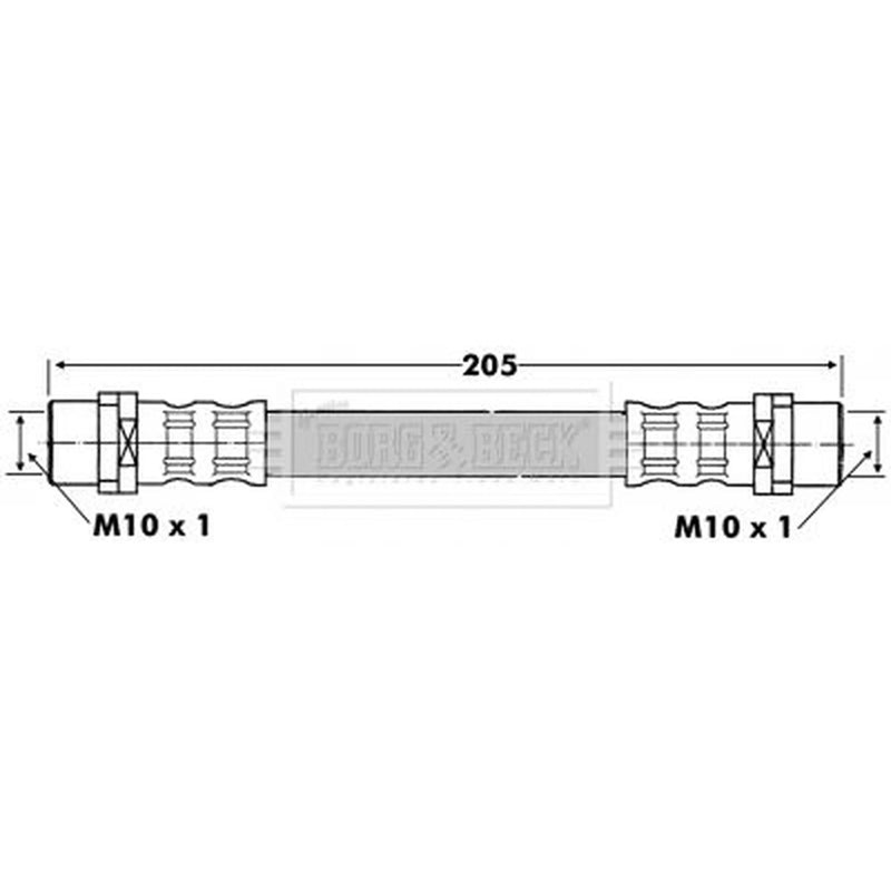 Borg & Beck Brake Hydraulic Hose Line Rear Left BBH6634