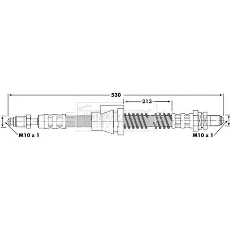Borg & Beck Brake Hydraulic Hose Line Front Left BBH6660
