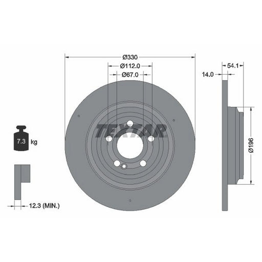 Textar 2 x Solid Rear Brake Discs 92306905