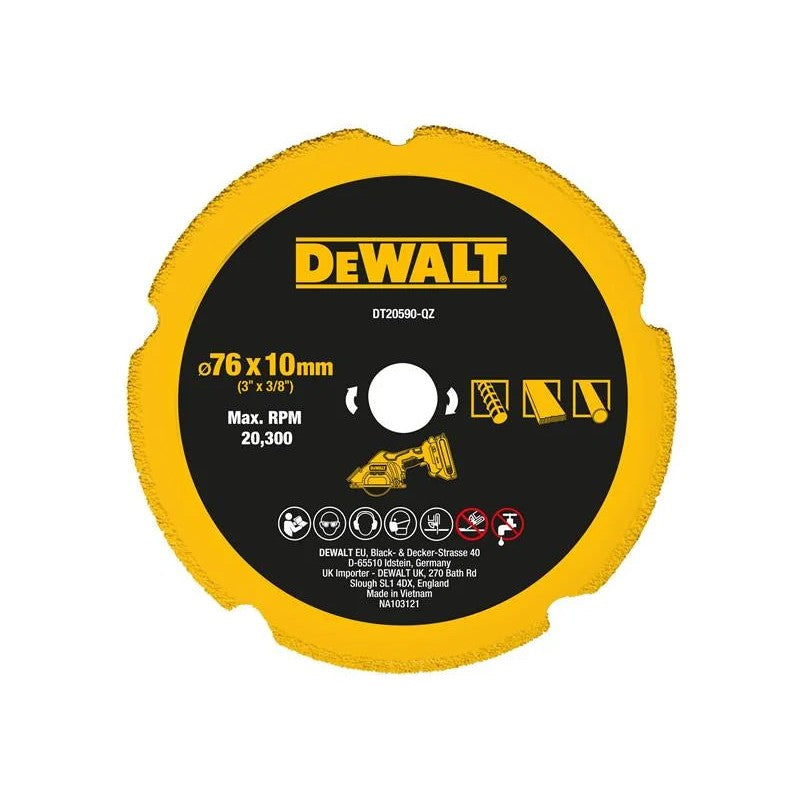 DEWALT Power Tools DT20590 Diamond Multi Material Blade 75mm - DT20590-QZ