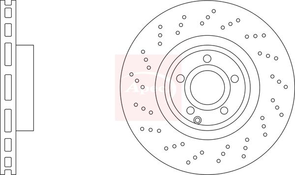 Apec 2 x Brake Disc Set Perforated/Vented