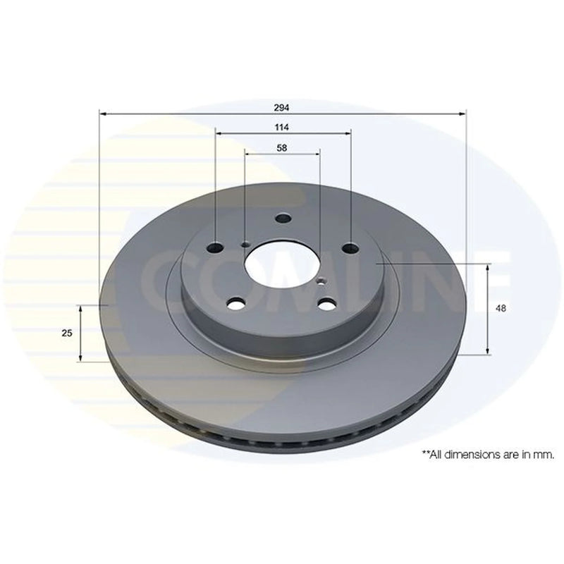 Comline 2 x Internally Vented Front Brake Discs ADC5205V