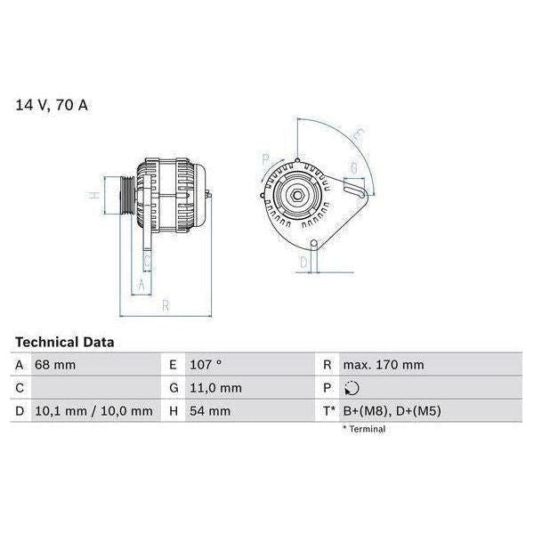 Bosch Reman Alternator 8056 0986080560 Bosch  - Town Parts