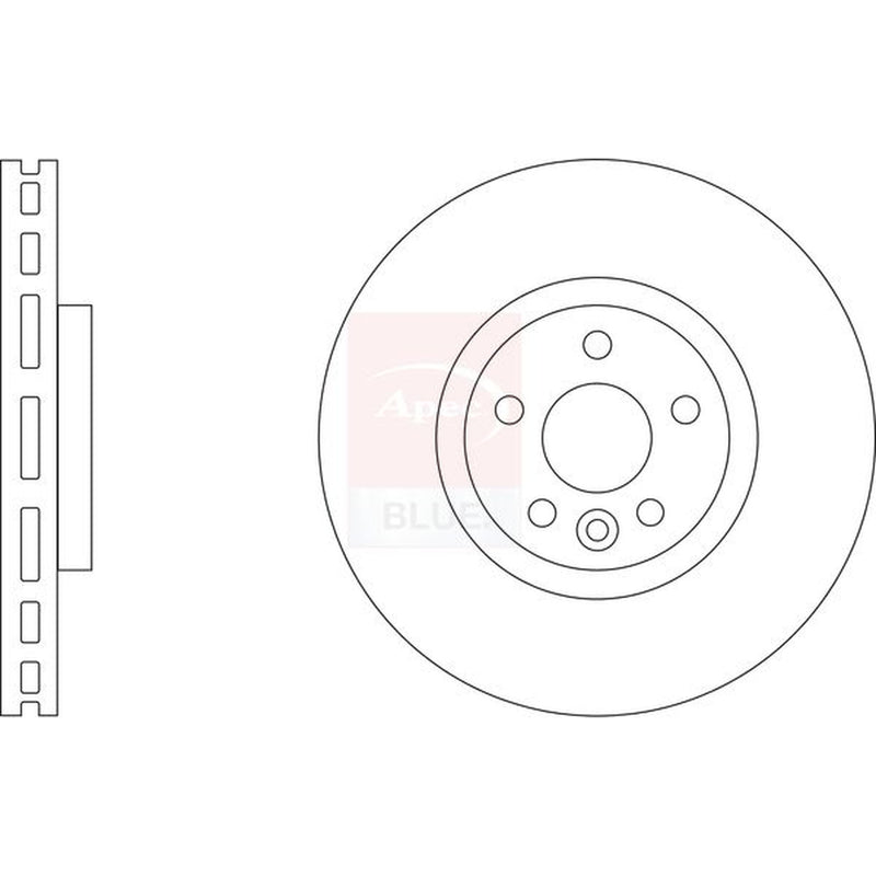 Apec 2 x Vented Front Brake Discs SDK6963