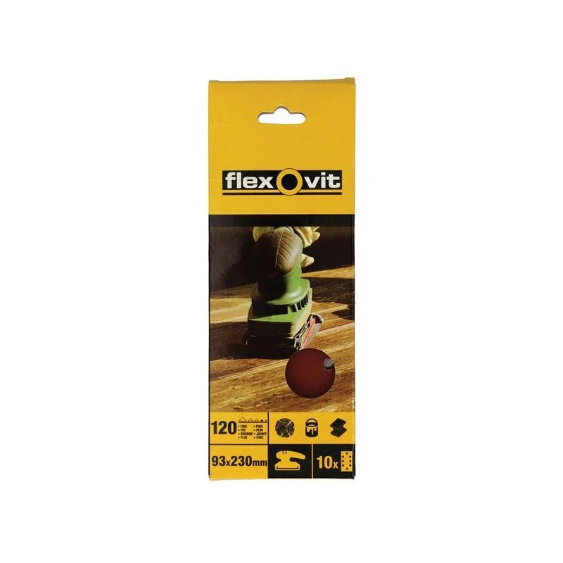 Flexovit 1/3 Sanding Sheets Perforated Coarse 50 Grit (Pack 10) - 63642526337