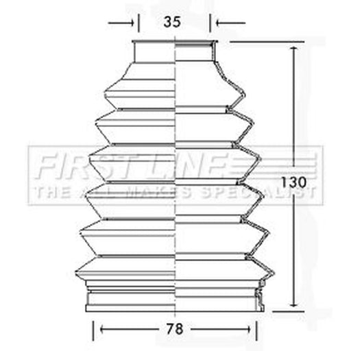 First Line Drive Shaft Bellow Kit Front Left Thermoplast FCB2340