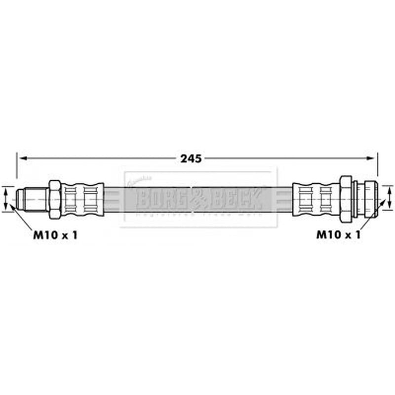 Borg & Beck Brake Hydraulic Hose Line Front BBH7103