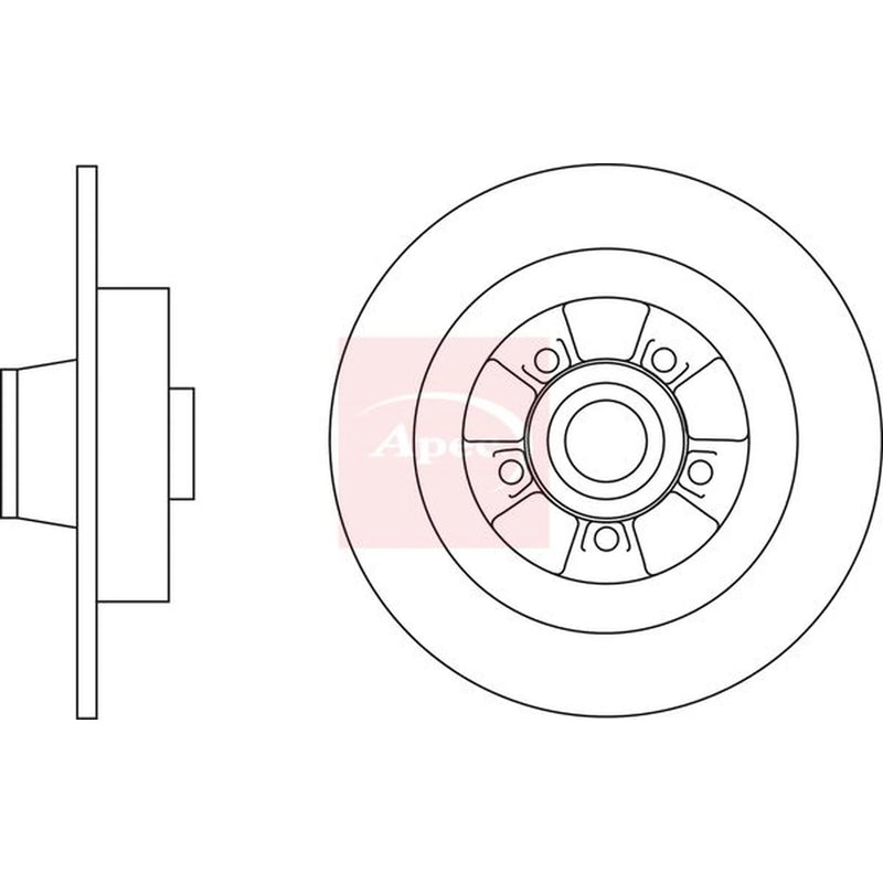 Apec 2 x Solid Rear Brake Discs DSK3188