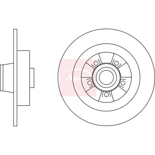 Apec 2 x Solid Rear Brake Discs DSK3188