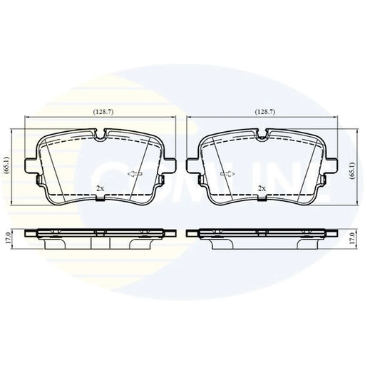 Comline 4 x Rear Brake Pad Set CBP03414