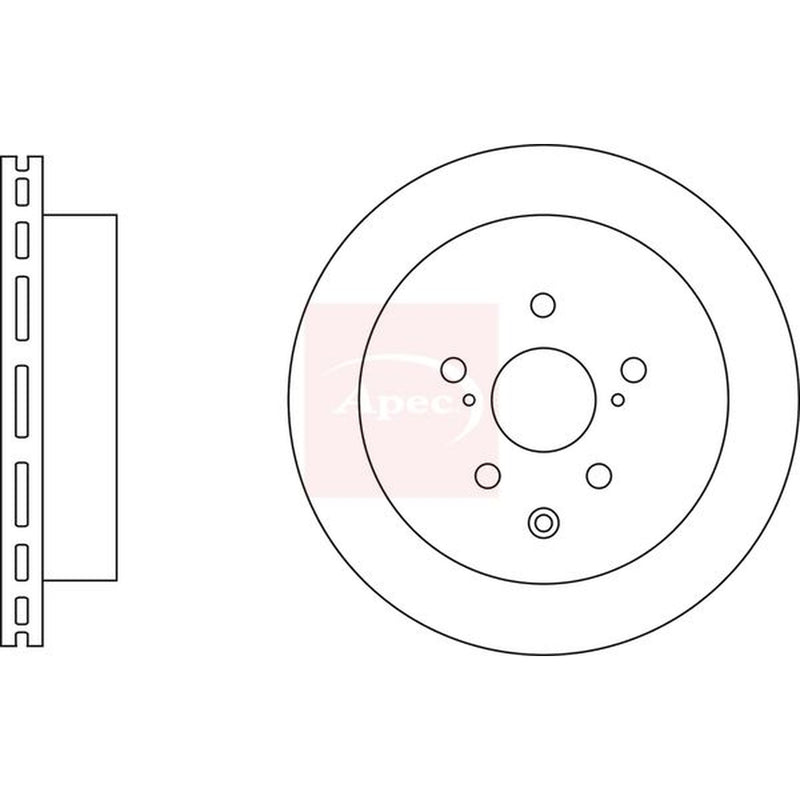 Apec 2 x Vented Rear Brake Discs DSK3270