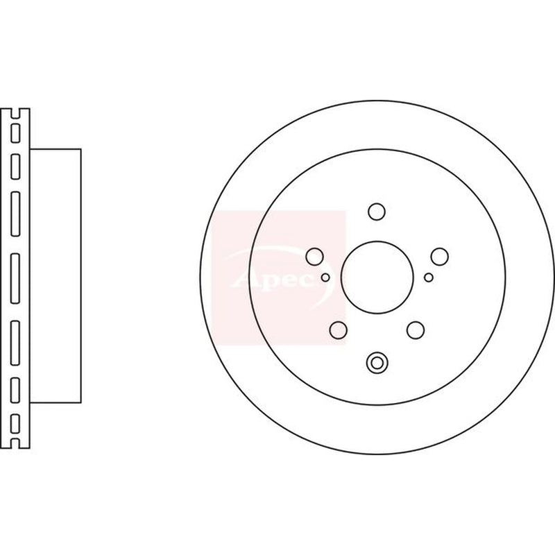 Apec 2 x Vented Rear Brake Discs DSK3270