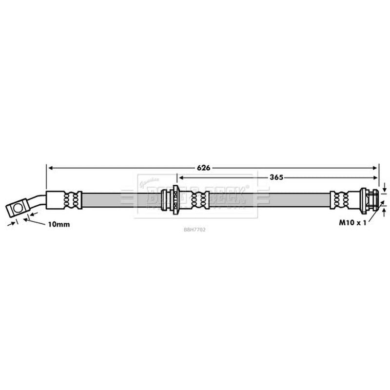 Borg & Beck Brake Hydraulic Hose Line Front Left BBH7702