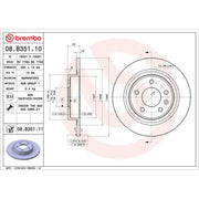 Brembo 2 x Solid Rear Brake Discs 08.B351.11