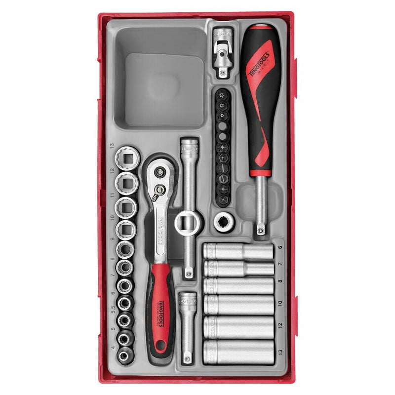 Teng Tools Socket Set 1/4" Drive TT1 35 Pieces