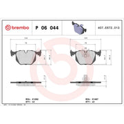 Brembo 4 x Rear Brake Pad Set P06044