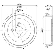 Mintex Brake Drum Assembly Rear MBD341