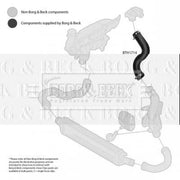 Borg & Beck Intercooler Turbo Charge Air Hose BTH1714