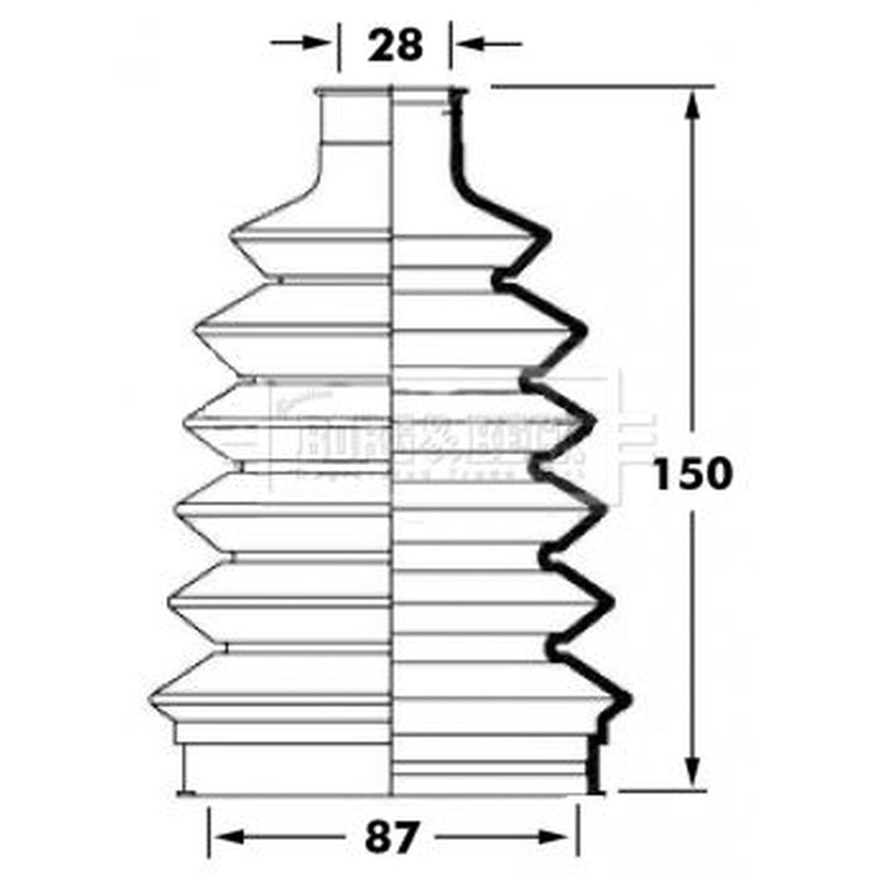 Borg & Beck Drive Shaft Bellow Kit Front Left Thermoplast BCB6023