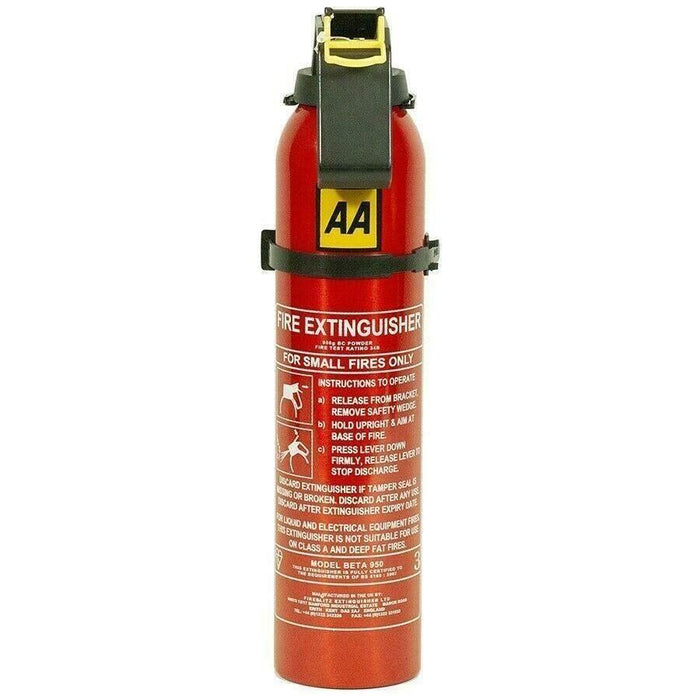 AA Fire Extinguisher Powder Compact Portable Car Home Caravan + Bracket 950g AA  - Town Parts