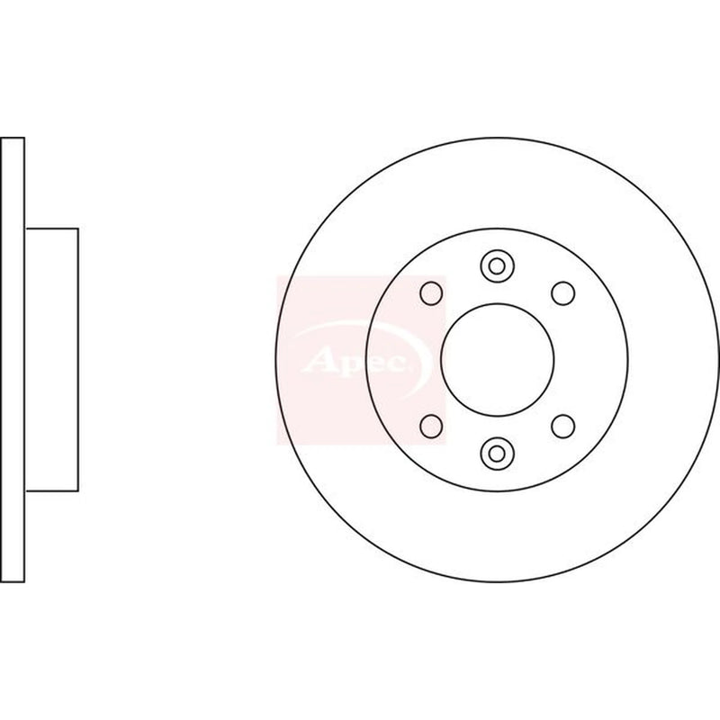 Apec 2 x Solid Front Brake Discs DSK179