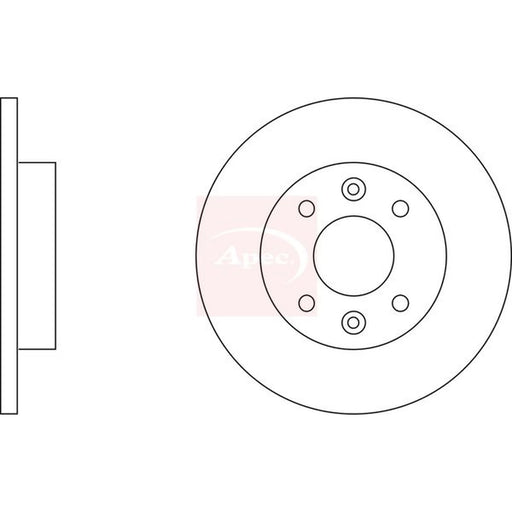 Apec 2 x Solid Front Brake Discs DSK179