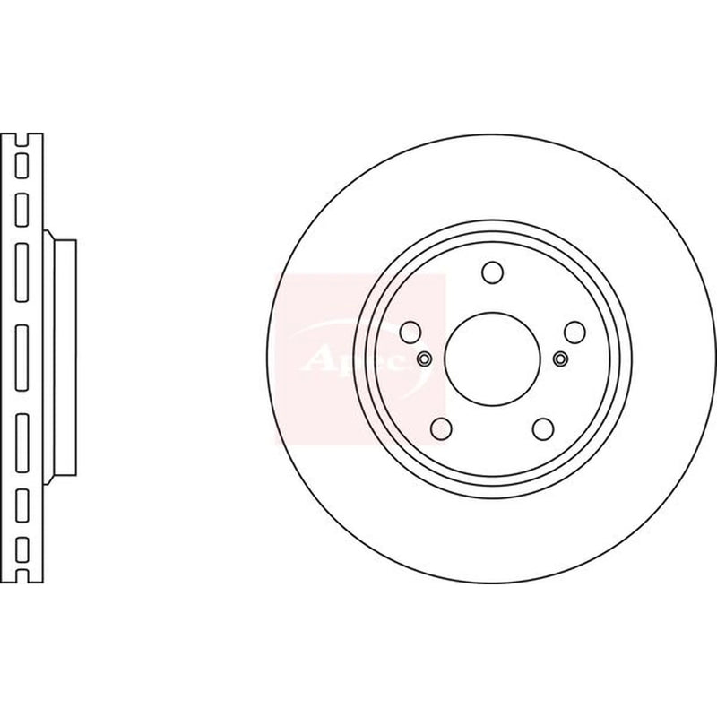 Apec 2 x Vented Front Brake Discs DSK2829