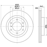DON 2 x Internally Vented Front Brake Discs PCD12642
