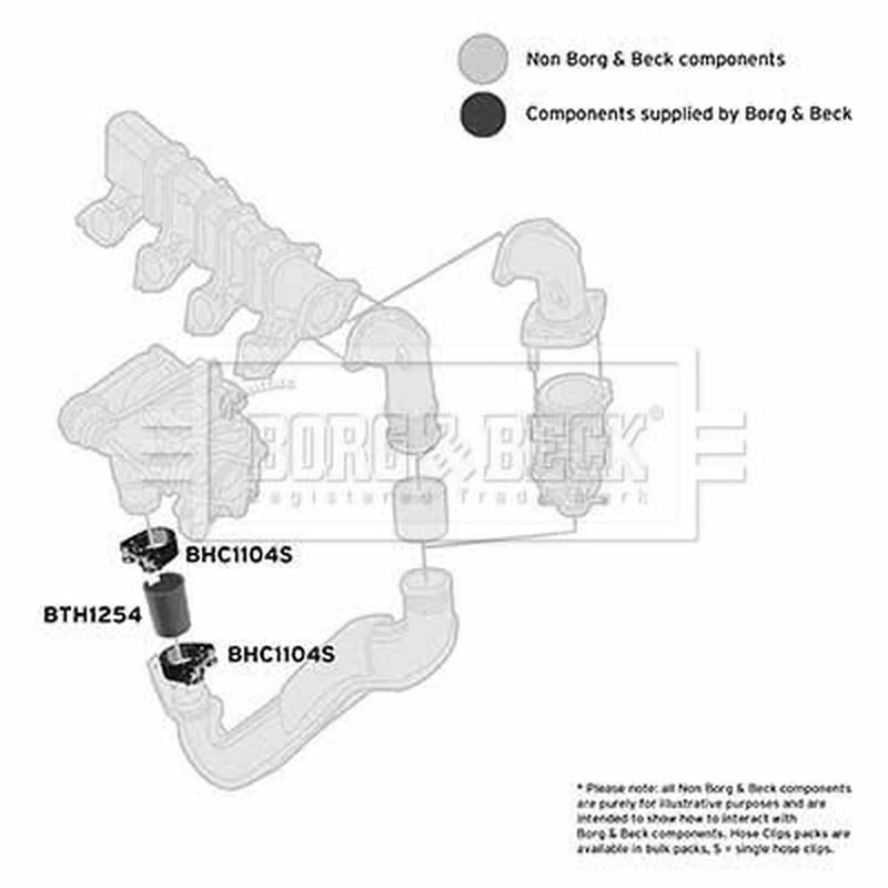 Borg & Beck Intercooler Turbo Charge Air Hose BTH1254