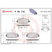 Brembo 4 x Front Brake Pad Set P30110