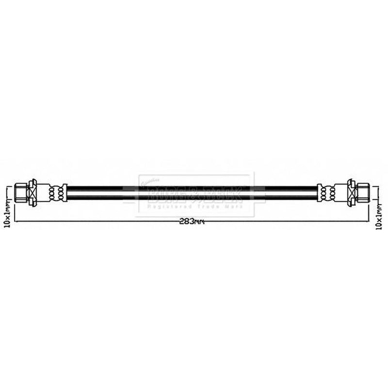 Borg & Beck Brake Hydraulic Hose Line Front Left BBH7964