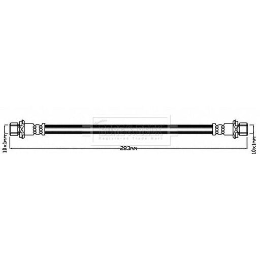 Borg & Beck Brake Hydraulic Hose Line Front Left BBH7964
