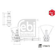 Febi Steering Tie Rod End Ball Joint Front 176672