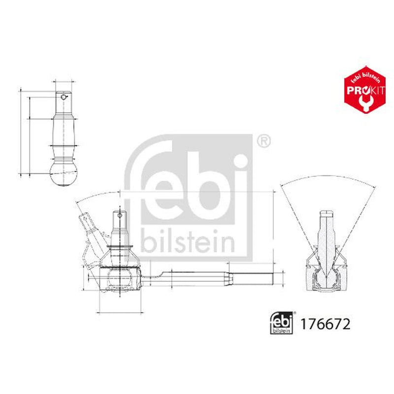 Febi Steering Tie Rod End Ball Joint Front 176672
