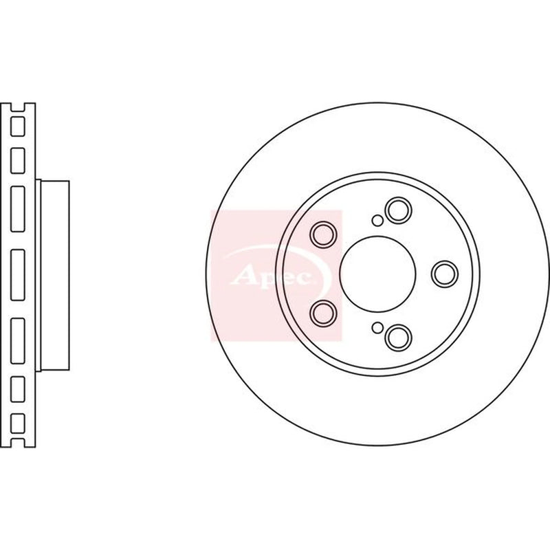 Apec 2 x Vented Front Brake Discs DSK2334