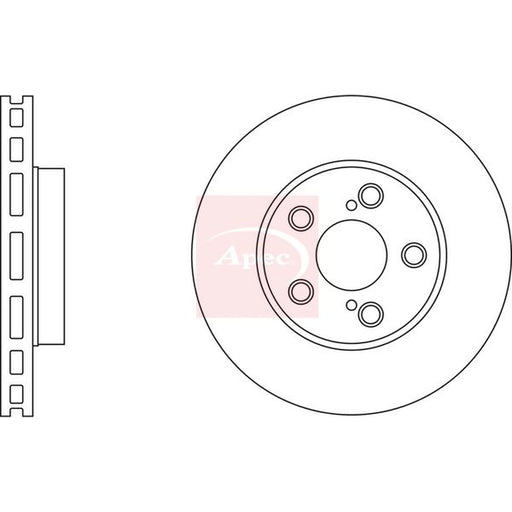 Apec 2 x Vented Front Brake Discs DSK2334