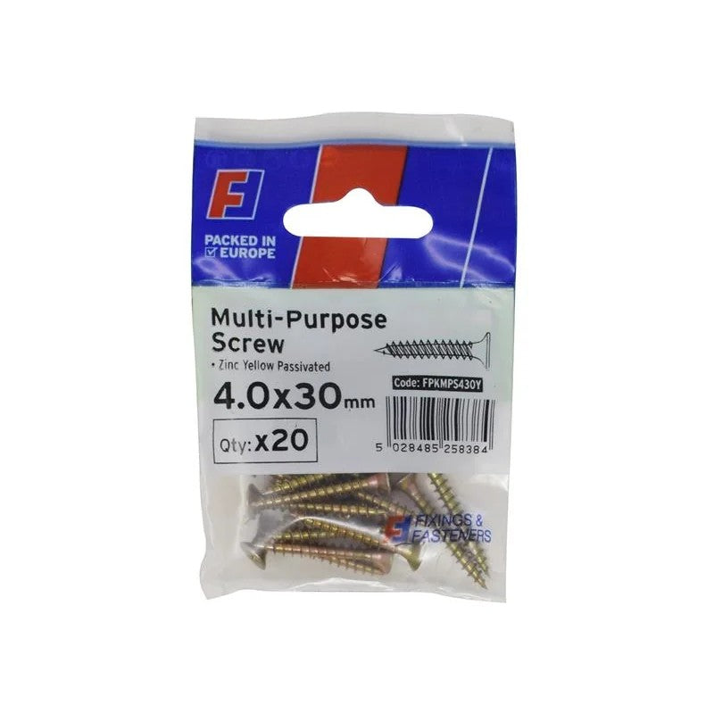 ForgeFix Multi-Purpose Pozi Screw CSK ST ZYP 4.0 x ForgePack 20 25-70mm