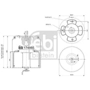Febi Air Suspension Bellow 225mm Front 174466