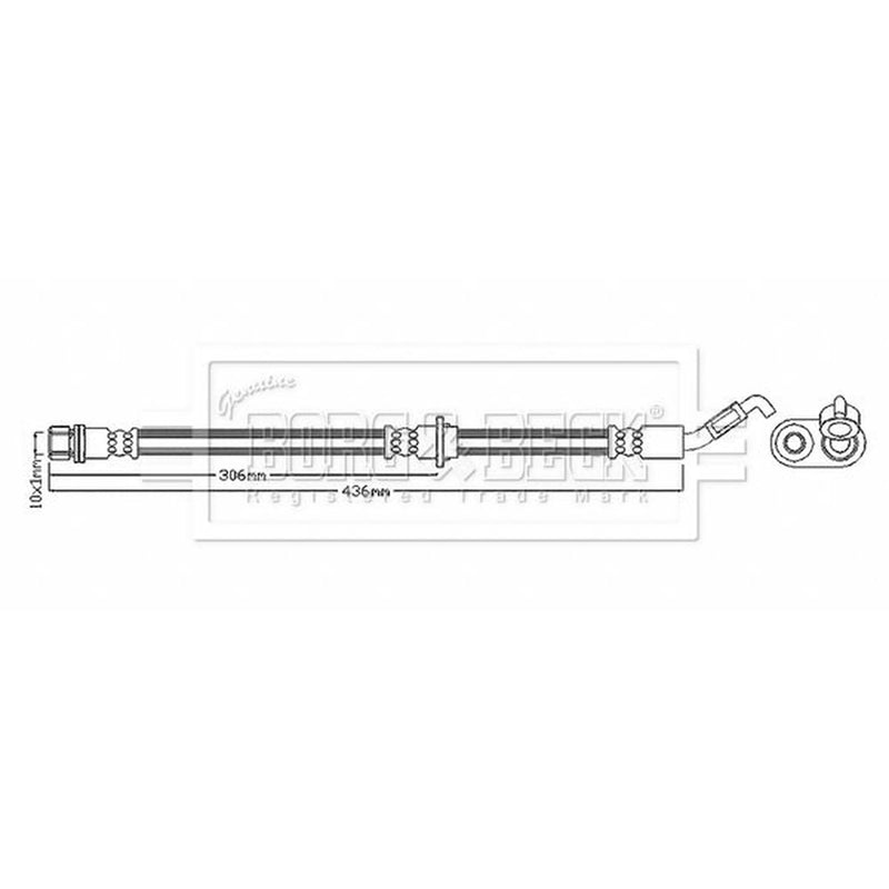 Borg & Beck Brake Hydraulic Hose Line Rear Left BBH8881