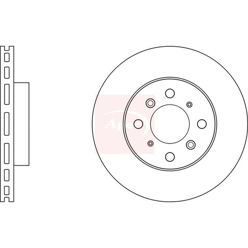 Apec 2 x Vented Front Brake Discs DSK3068