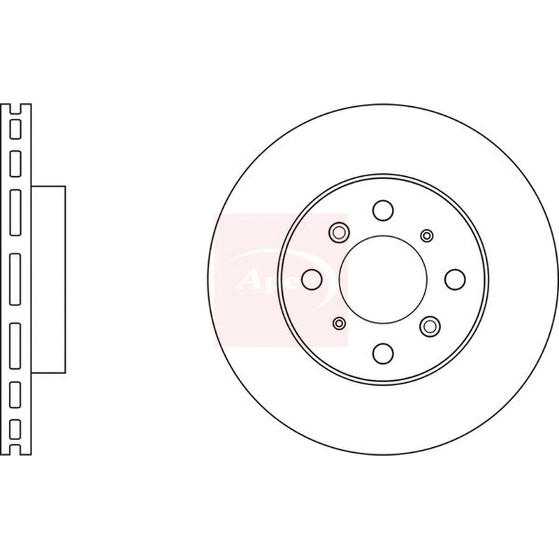 Apec 2 x Vented Front Brake Discs DSK3068