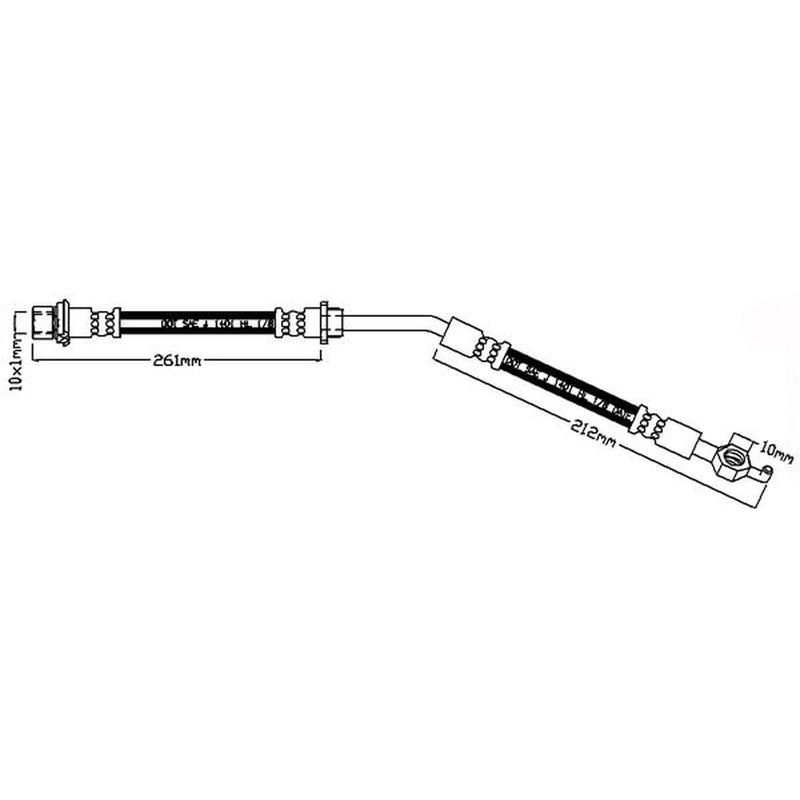 Juratek Brake Hydraulic Hose Line Front Right JBH1231R