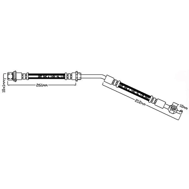 Abtex Brake Hydraulic Hose Line Front Right ABH1231R