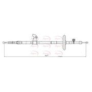 Apec Handbrake Cable Left Rear CAB1099