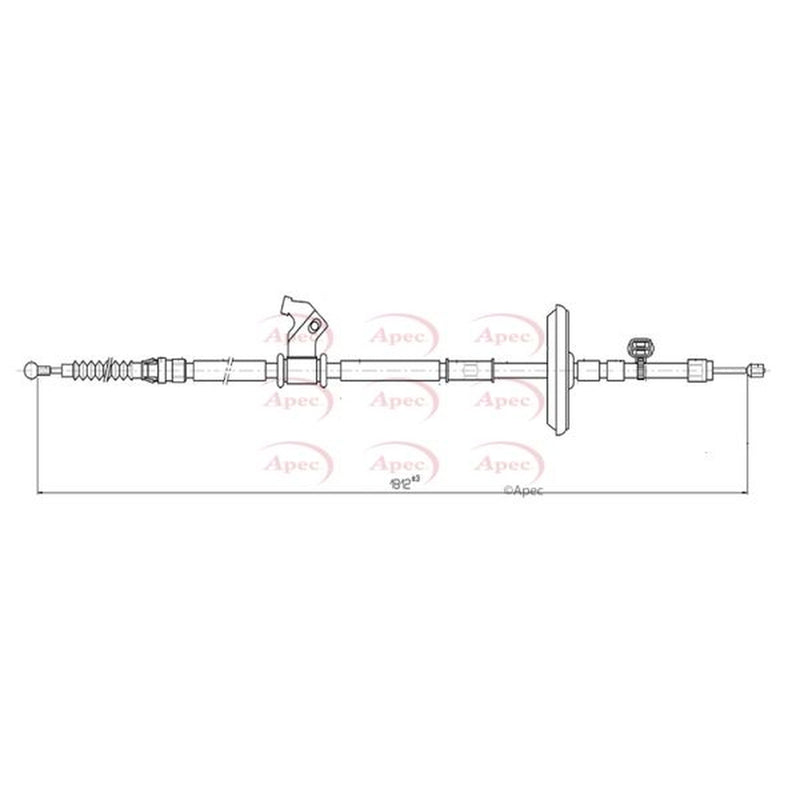 Apec Handbrake Cable Left Rear CAB1099